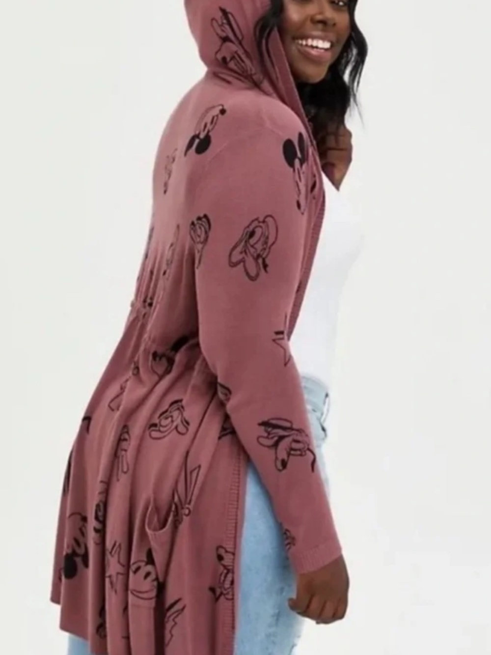 NWT Torrid Size 6 Mickey Mouse and Friends Cinch Waist Hooded Cardigan - Picture 2 of 6